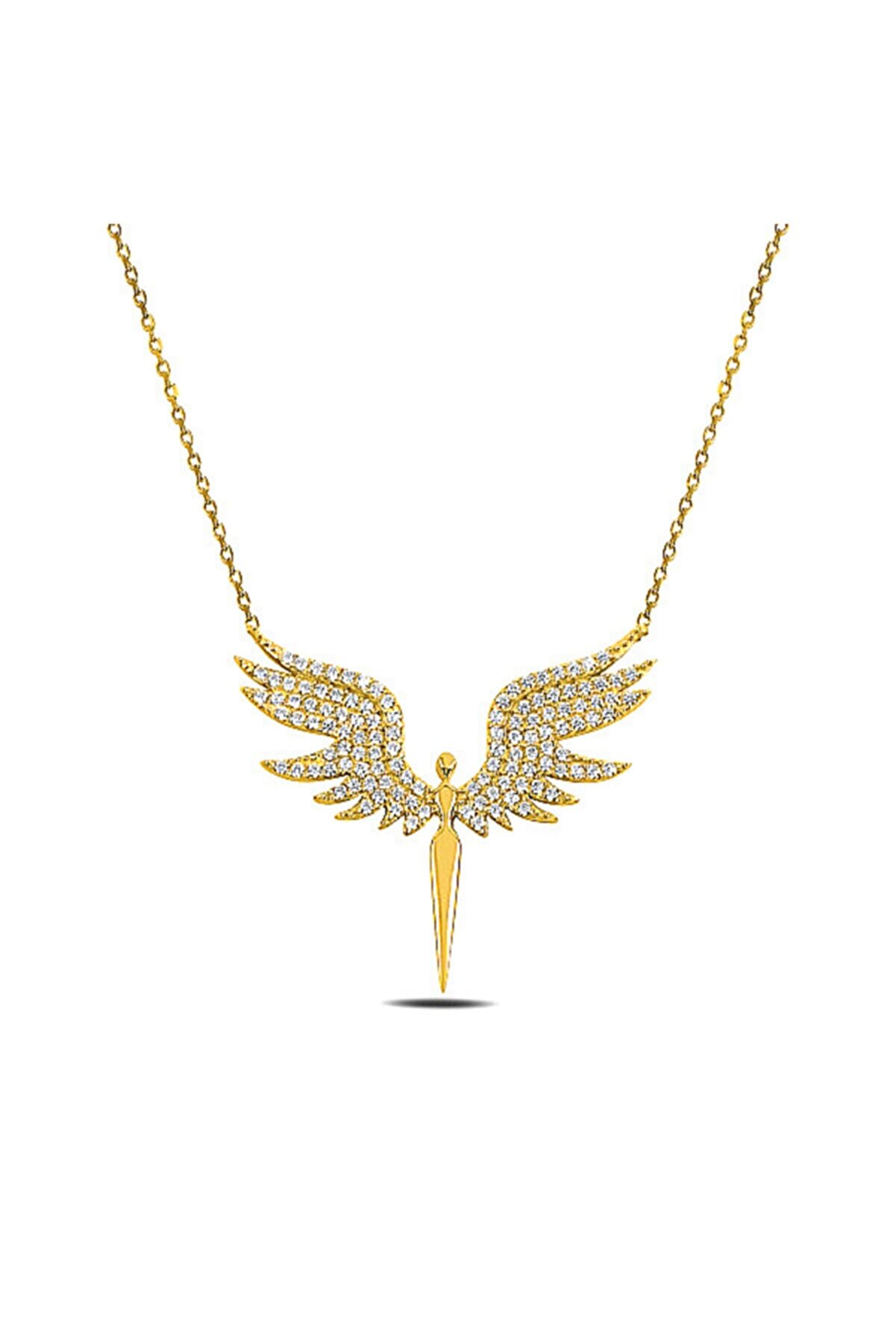 Gold Kaplama Mikail Meleği Figürlü Kolye