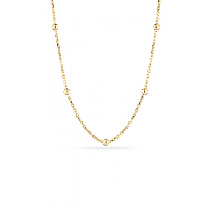 Gold Kaplama Top Detay Minimal Zincir Kolye