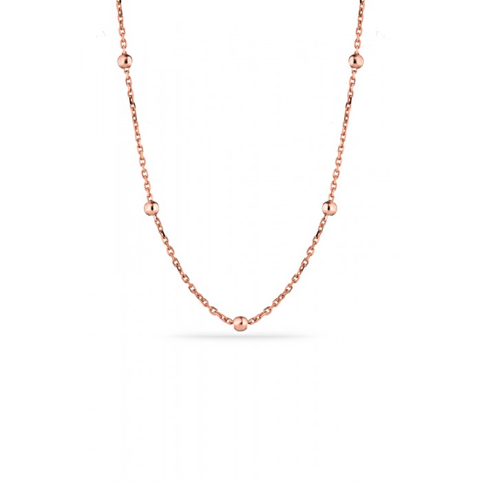 Rose Kaplama Top Detay Minimal Zincir Kolye