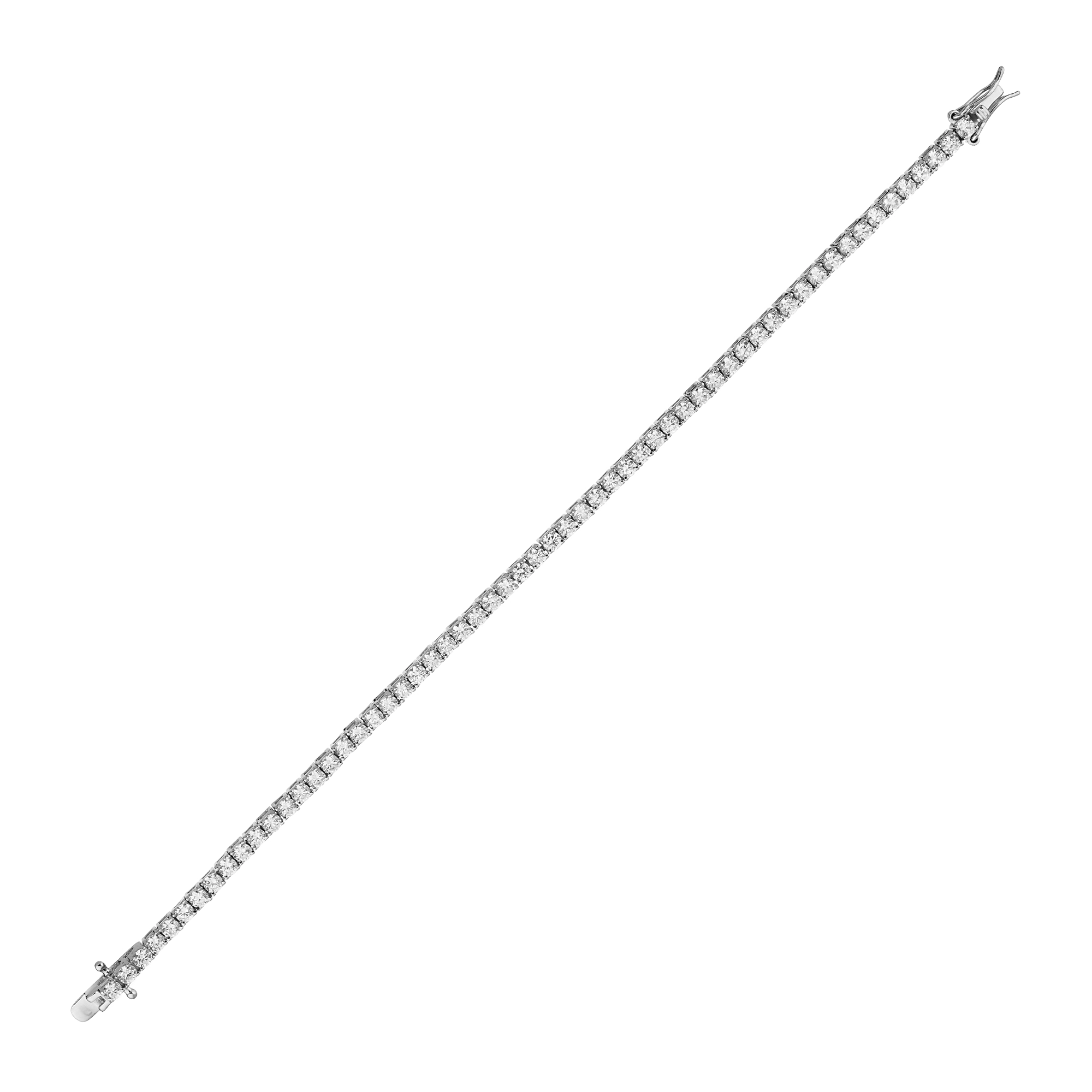  Beyaz Taşlı Su Yolu Gümüş Bileklik (2,5MM)