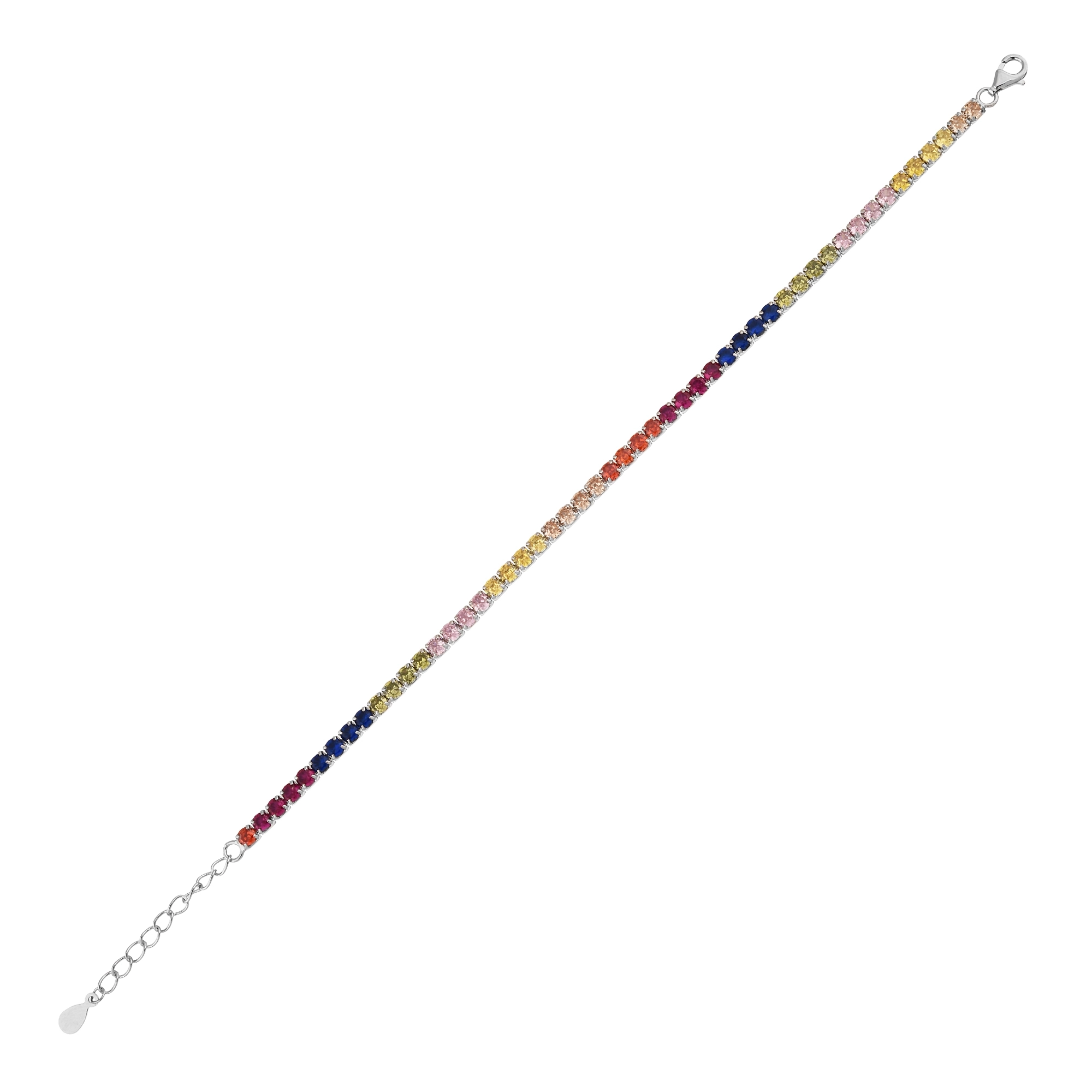 Renkli Gümüş Su Yolu Bileklik (3MM)