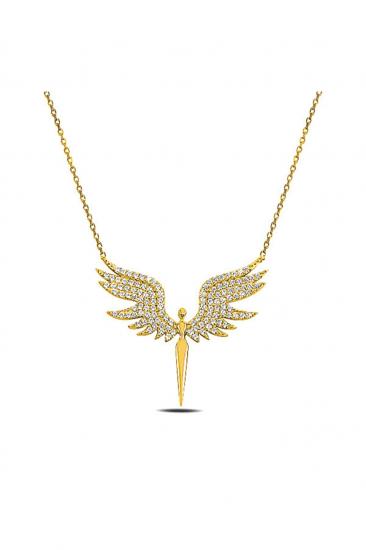 SilverPoint Gold Kaplama Mikail Meleği Figürlü Kolye