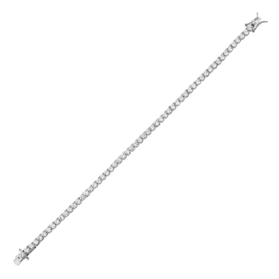 SilverPoint,Beyaz Taşlı Su Yolu Bileklik (3mm)