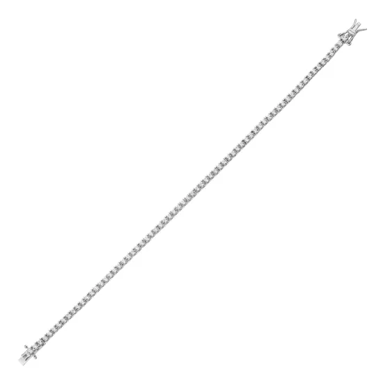 SilverPoint,Beyaz Taşlı Su Yolu Bileklik (2mm)