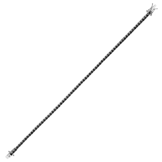 SilverPoint,Siyah Taşlı Su Yolu Bileklik (2mm)