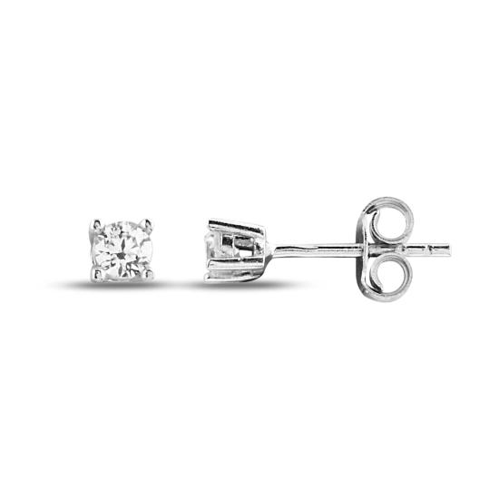 Klasik Tektaş Gümüş Küpe (3mm) | SilverPoint