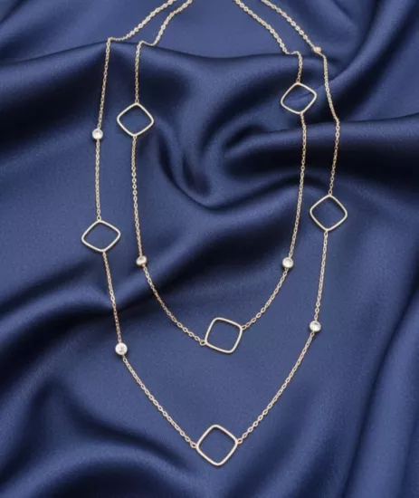 Silverpoint,Rose Kaplama Zirkon Taşlı Kolye