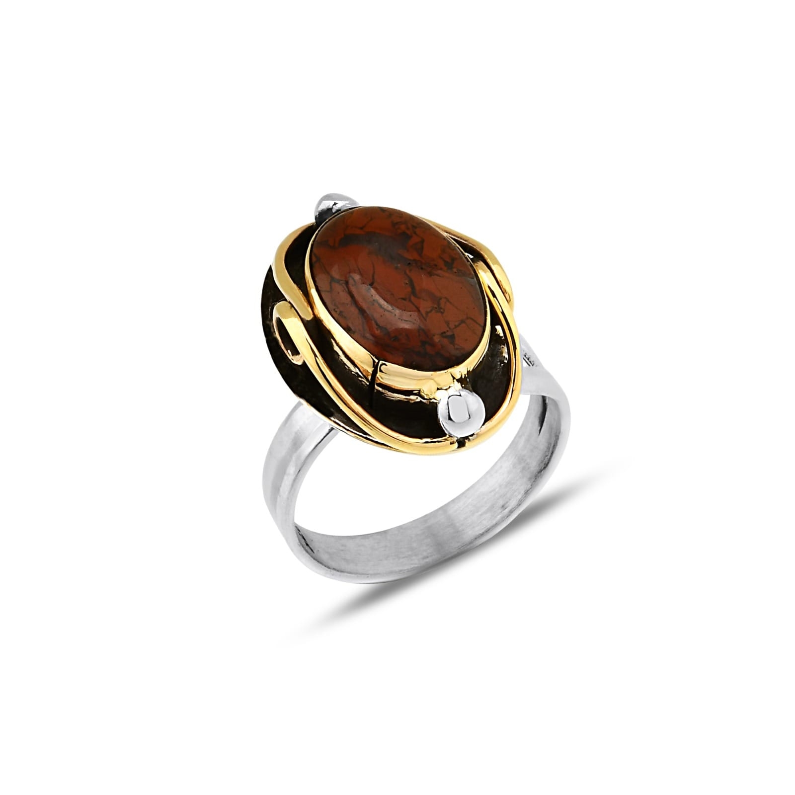 Oksitli Oval Taşlı Yüzük